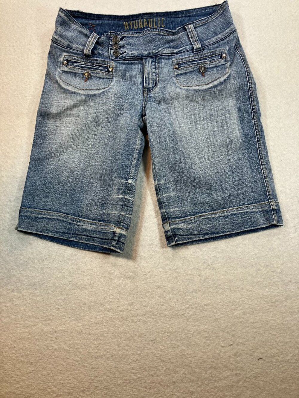 Hydraulic Denim Jean Shorts Button Enclosure Womens 11/12